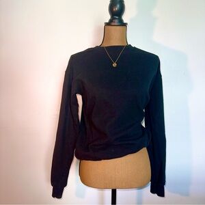 Black crewneck sweatshirt